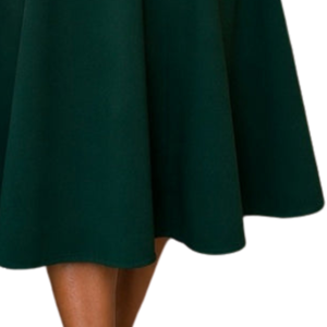 Vestido Midi Verde Elegante de Manga Larga, Tejido Natural, para Mujer, Casual, Profesional, para Oficina, Reuniones, Eventos y Fiestas - Product Image 3