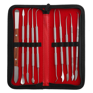 Juego de Instrumentos Quirúrgicos Dentales de Acero Inoxidable, Herramientas Manuales con Empuñadura Moleteada, Kit de Cuidado Bucal en Estuche Rojo para Cuidado y Tratamiento Bucal - Product Image 2