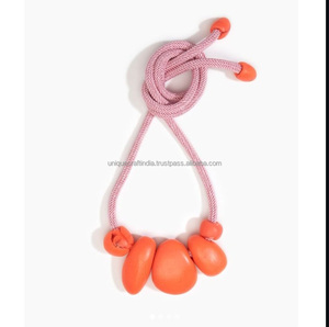 Collares largos con cuentas de resina Bohemia, colgantes para mujer, cuentas hechas a mano, collar llamativo, joyería étnica - Product Image 4