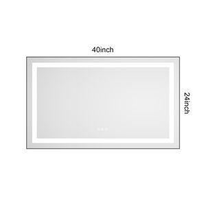 Specchio LED da Bagno 40 X 24 Pollici con Illuminazione Frontale e Posteriore, Montaggio a Parete, Cornice in Alluminio, Antiappannamento, Memoria, 3 Anni di Garanzia - Product Image 5