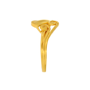 Anillo de Plata con Acabado Dorado Premium, Diseño Abstracto de Pluma y Doble Espiral para Mujer, Joyería de Diseño Contemporáneo - Product Image 3