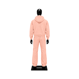 Conjunto Deportivo de Felpa Rosa Melocotón para Hombre, Sudadera con Cremallera Completa y Pantalones Jogger, Ropa Deportiva Casual de Invierno, Venta al Por Mayor, Fabricante OEM, Dos Piezas - Product Image 2
