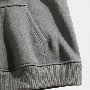Sweat à capuche classique en coton pour l'automne, en molleton épais avec poche kangourou, coupe oversize, couleur unie, avec logo personnalisé - Product Image 2