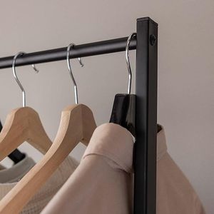 Minimalist Standing Metal Clothing <b>Rack</b> With Height Adjustable Design For Wardrobe Storage Holders - Product Image 3
