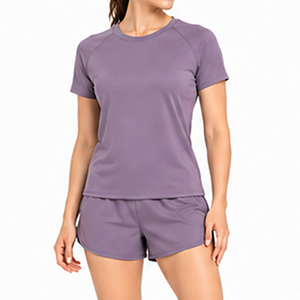 Conjunto de verano de dos piezas para mujer, estilo moderno, cintura alta con banda elástica, para uso diario, deporte y ejercicio. - Product Image 3