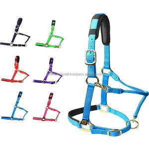 Cabestro de caballo de nailon multicolor rojo, azul y beige con cuerdas de plomo a juego y accesorios de acero inoxidable de Fabricante Mayorista - Product Image 3