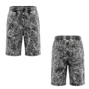 <b>Mens</b> Acid Wash Sporty Solid <b>Fleece</b> Premium Casual Gym Training <b>Shorts</b> Loose Fit Custom Wholesale Daily Clothing - Product Image 4