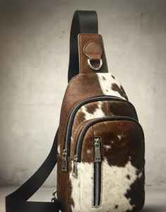 Bolso Bandolera Unisex de Cuero Genuino Vintage para Viaje y Aire Libre con Cierre de Cremallera LHCB-0004 - Product Image 4