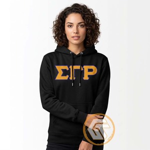 Sweat à capuche personnalisé Sigma Gamma Rho, broderie sur le devant, sororité, coton molletonné écologique de haute qualité, vêtements grecs pour femmes - Product Image 3