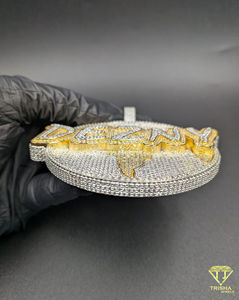 Pendentif personnalisé « DEZNY » entièrement serti de diamants de laboratoire VVS en argent sterling 925, bijoux hip-hop - Product Image 4