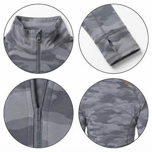 Chaqueta de Yoga con Estampado de Camuflaje para Mujer, 100% Spandex, Top Deportivo para Gimnasio, Transpirable, Ajustada, de Manga Larga - Product Image 6