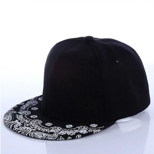 Casquette Snapback Unisexe Imprimé Bandana Noir Style Urbain Décontracté 100% Coton Printemps-Été Taille Adulte - Product Image 4