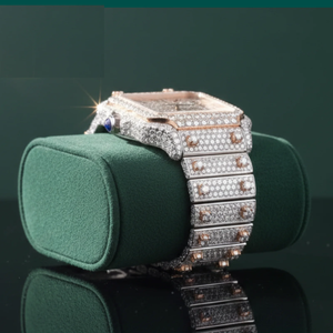 Reloj de Oro Rosa de Dos Tonos con Incrustaciones de Diamantes, Cuadrado, con Números Romanos, Mecánico Automático, Estilo Hip Hop, de Lujo, para Hombre, Joyería Premium - Product Image 4