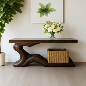 Mesa Consola de Madera Moderna Hecha a Mano para Recibidor, Diseño Creativo, Mesa Consola de Entrada Moderna en Madera Sólida - Product Image 2