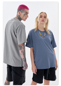 เสื้อยืดคอกลมโอเวอร์ไซส์ผ้าฝ้ายถักคุณภาพสูง 100% พิมพ์ลายได้ตามต้องการ เป็นมิตรกับสิ่งแวดล้อม สไตล์ลำลอง สำหรับทุกเพศ - Product Image 2