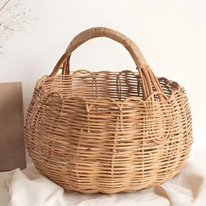 Wholesale <b>empty</b> <b>gift</b> flower <b>basket</b> handmade in Vietnam best price natural rattan storage <b>baskets</b> - Product Image 3