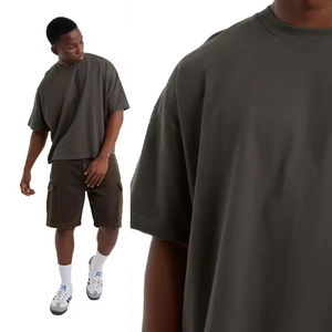 Camisetas Oversize de Algodón 100% de Alta Calidad con Cuello Redondo, Estilo Urbano DIY, para Hombre, con Logotipo Personalizado - Product Image 1