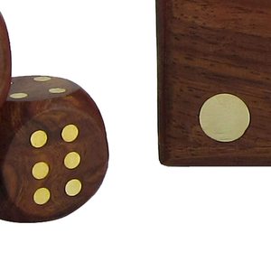 Antlantic Wood Store - Dés en bois pour jeux de casino, Ludo, Serpent et Échelle - Fabriqués à la main, vintage, 20 mm, avec boîte de rangement en bois, Marron - Product Image 4
