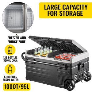 Frigorifero Portatile per Auto da 100 Quarti (95L) con Doppia Zona di Stoccaggio, Congelatore da Campeggio -4°F, Frigo 12 Volt, Raffreddatore ad Aria - Product Image 2