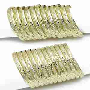 Lot de Bracelets en Laiton Plaqué Or 14K 18K 24K, Modèles Variés, Bracelets Traditionnels en Or, Bijoux de Mode Remplis d'Or, Oro Joyeria - Product Image 3