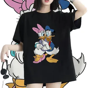 T-shirt en coton oversize pour femme, style vintage, épaules tombantes, coupe ample, streetwear, style high street, respirant, décontracté, pour l'été - Product Image 2