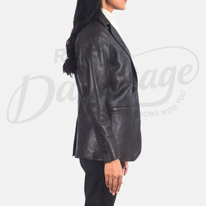 Women Real <b>Leather</b> Blazer <b>Jacket</b> Slim Fit Premium Sheepskin Single Button Formal Casual Business Outerwear Fashionable Coat - Product Image 5