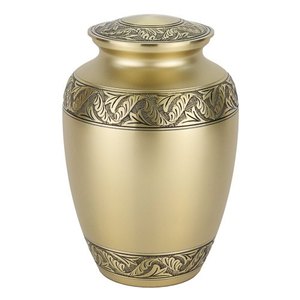 Handmade White Brass Adult Cremation Urn Vintage Engraved Metal Funeral Urn for Ashes <b>Keepsake</b> Metal <b>Memorial</b> Vessel for Ashes - Product Image 2