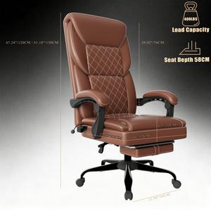 Sedia da Ufficio Ergonomica per Gaming con Supporto Lombare Gonfiabile, Comoda Sedia da Computer Larga con Poggiapiedi Collegato - Product Image 6