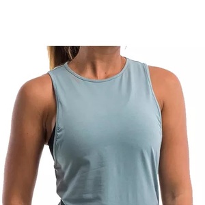 2026 Womens Blue Gray High Neck Muscle Tank Top Loose Fit Gym Yoga Workout Vest for Summer Training - Product Image 4