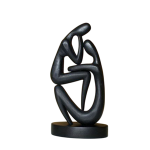 Sculpture d'amour abstraite noire, statue moderne en aluminium, décoration d'art de table pour la maison, le salon, le bureau - Product Image 1