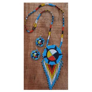 Ensemble collier et boucles d'oreilles décoratifs traditionnels pour femmes, mode festive - Product Image 1