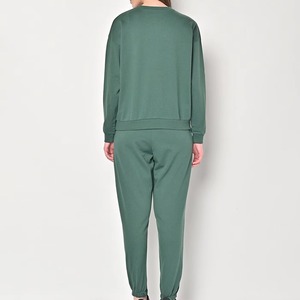 Conjunto Deportivo de Alta Calidad para Mujer, Sudadera y Pantalones Jogger, 2 Piezas, Felpa, Manga Larga, Corte Holgado, Color Sólido, 360GSM - Product Image 2