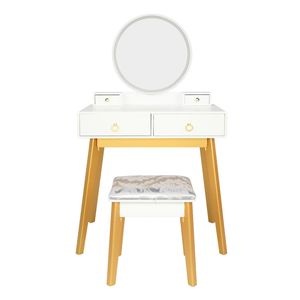 Lampada da camera da letto di lusso con lampada XH regolabile, tavolo da trucco semplice in vero legno in tre colori, toeletta - Product Image 5