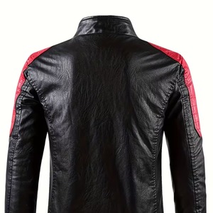 Chaqueta Bomber de Piel Auténtica con Cierre, Estilo Casual para Invierno, Color Liso - Product Image 2