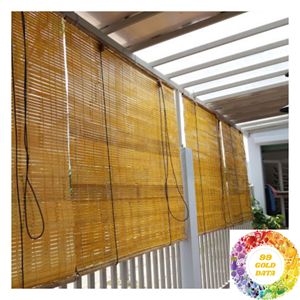Red and Yellow <b>Bamboo</b> Curtain Decorative <b>Screen</b> for Sun Wind Shade Ceiling Display and Artistic Interior Decoration - Product Image 3