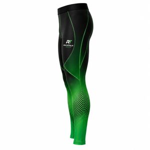 Leggings de Yoga Largos, Cintura Alta, Degradado Verde y Negro, Impresión por Transferencia de Calor, Elásticos en Cuatro Direcciones, Ecológicos, de Secado Rápido y Transpirables - Product Image 3