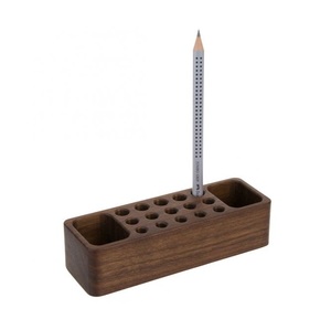 Support à stylos en bois rustique fait main, organisateur de bureau naturel pour la maison, le bureau, l'école et l'espace de travail créatif - Product Image 2