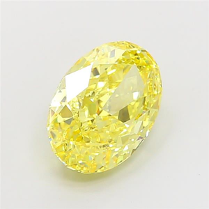 Diamant de laboratoire ovale jaune intense et vibrant, certifié CVD, pour des chefs-d'œuvre de joaillerie haut de gamme - Product Image 3
