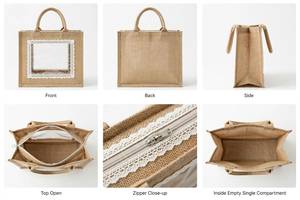 Good Quality Jute Shopping Bag With Strong Handles Durable Reusable Construction And Spacious Interior For Shopping - Product Image 3