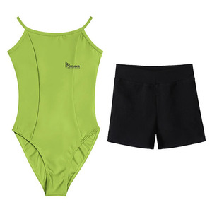 Custom Women's Sleeveless <b>Gymnastic</b> <b>Leotard</b> <b>With</b> <b>Shorts</b> Dancewear Set Stage Performance Wear - Product Image 1