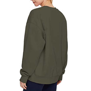 Wholesale Solid Olive Green Custom Sweatshirts Mock Neck Warm Winter Pullover Plain <b>Slouchy</b> <b>Jumper</b> Plus Size Blanks Supplier OEM - Product Image 5