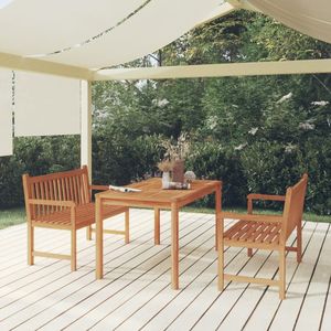 Set da pranzo in legno massello Teak 3 pezzi per giardino - Product Image 1