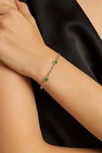 Emerald 925 Sterling Silver 14K Gold Plated Tennis <b>Bracelet</b> May Birthstone Luxury Fine Jewelry Elegant Gift For Women - Product Image 5