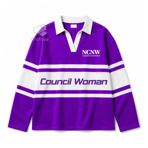 Camiseta de Rugby de la Hermandad NCNW para Mujer, con Cuello, Paneles de Color en Bloques, Polo Universitario de Rugby, Top Deportivo con Letras Griegas Bordadas - Product Image 1