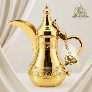Cafetera Árabe Plateada con Grabados Intrincados, Dallah Tradicional, Servidor de Té Islámico de Metal, Jarra de Lujo de Oriente Medio - Product Image 2