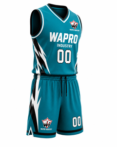 ชุดเสื้อบาสเก็ตบอล WAPRO INDUSTRY แบบซับลิเมชั่น แห้งเร็ว แขนกุด คอวี สำหรับผู้ใหญ่ ทั้งชายและหญิง ชุดทีม - Product Image 3