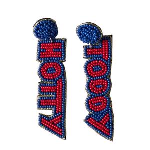 Mignon travail manuel perlé broderie HOTTY TODDY boucles d'oreilles pendantes élégant élégant fantaisie Premium et luxe bijoux pour fille - Product Image 1