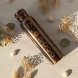Oriental Design <b>Copper</b> <b>Water</b> <b>Bottle</b> With Lid Portable Drinkware For Home Use - Product Image 4