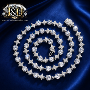 Collar de tenis de plata S925 con moissanita y diamantes VVS brillantes para mujer y hombre, ideal para fiestas de hip-hop, regalo de joyería. - Product Image 3