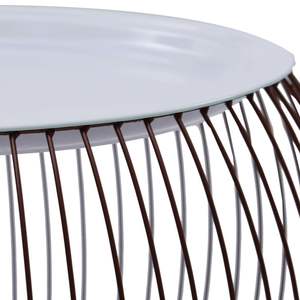 Tavolino da Caffè Staccabile in Metallo Oro e Bianco con Piano in MDF, Diametro 20,1 Pollici, Stile Moderno - Product Image 4